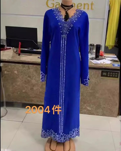 Vestido Abaya con Pedrería para <span class=keywords><strong>Mujer</strong></span>, Diseño Personalizado de Fábrica 2026, Venta al Por Mayor, Vestidos Islámicos Musulmanes de Dubái, Kaftan Abaya - Product Image 4