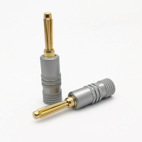 Connecteur de haut-parleur plaqué or 4 mm en cuivre, prise audio rouge et noire pour amplificateur HiFi et câble de cinéma maison
