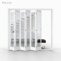 Fuson Porte extérieure en aluminium résistante aux ouragans Porte pliante en aluminium pour balcon Patio Lowe Glass