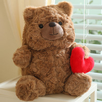 En gros, Mini ours en peluche doux et câlin en forme de cœur, en coton PP, anti-stress, pour la Saint-Valentin