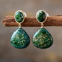 Boucles d'oreilles de luxe en forme de cœur plaqué or avec pierres naturelles-Labradorite Améthyste Motif géométrique pour fêtes et mariages