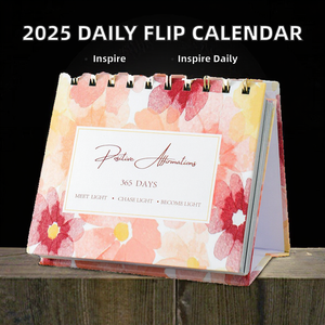 Decoración motivacional de oficina 2026 Calendario de tapa diaria de <span class=keywords><strong>365</strong></span> días con citas inspiradoras y afirmaciones para usar como reloj - Product Image 2