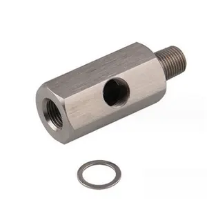 1/8'' BSPT Male and Female for Oil Pressure Sensor Tee to NPT Adapter Turbo Supply Feed Line Gauge Stainless Steel