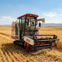 Moissonneuse-batteuse chenillée d'occasion WORLD, 90% neuve, entièrement fonctionnelle avec rapport de test, machine agricole de récolte
