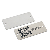 Etiqueta de Identificación Metálica con Código de Barras, Número de Serie, Código QR, Placa de Identificación de Metal de Aluminio y Acero Inoxidable con Orificio de Montaje