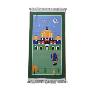 <span class=keywords><strong>Alfombra</strong></span> de Oración <span class=keywords><strong>Infantil</strong></span> de Poliéster Moderno Islámico con Diseño de Rompecabezas, <span class=keywords><strong>Lavable</strong></span>, para Uso Doméstico, Regalo de Eid, 48x90cm - Product Image 3