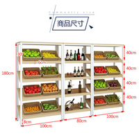 Bestseller Supermarkt Schräg-Displayregal Stahl-Holz Getränke- und Weinregal Obst-Ladenregal