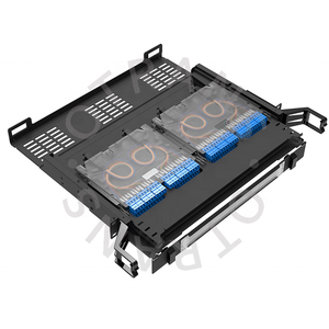 1U 12 fibra enchufable MPO Cassettes estándar 19 pulgadas 1,5mm hoja <span class=keywords><strong>de</strong></span> acero laminado en frío Panel <span class=keywords><strong>de</strong></span> conexión <span class=keywords><strong>de</strong></span> fibra óptica - Product Image 1