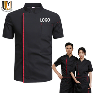 Chaqueta de Chef de Manga Corta con Cierre a Presión, de Poliéster, <span class=keywords><strong>para</strong></span> Cocina y Catering, Uniforme <span class=keywords><strong>para</strong></span> <span class=keywords><strong>Trabajar</strong></span> <span class=keywords><strong>en</strong></span> Restaurantes, Gran Venta - Product Image 1