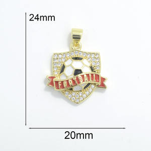 Colgante Copa <span class=keywords><strong>de</strong></span> Campeones <span class=keywords><strong>de</strong></span> Fútbol, Copa <span class=keywords><strong>de</strong></span> <span class=keywords><strong>la</strong></span> Victoria, Esmaltado, Bañado en Cobre, Oro <span class=keywords><strong>de</strong></span> 18K, Joyería para Niños y Niñas, Accesorios para Hacer Colgantes - Product Image 5