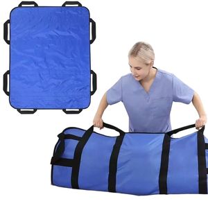 Patient Transport Sheet 120cmx100cm Blue Polyester Waterproof <b>Bed</b> Sheet for <b>Disabled</b> Elderly Mobility Assistance - Product Image 3