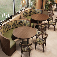 Ensemble de table et de chaises de restaurant commercial en bois massif XZY personnalisé, carré et rond, pour café, salon de thé, 2 à 4 places