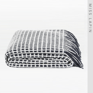 MISS <span class=keywords><strong>LAPIN</strong></span> — couverture tricotée épaisse, Design d'intérieur, par Sublimation, avec glands - Product Image 2