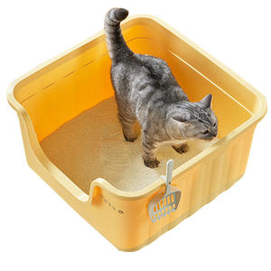 กล่องทรายแมวทำจากพลาสติกใช้ในห้องน้ำพร้อมที่<span class=keywords><strong>ตัก</strong></span>ทรายแมวทำความสะอาดง่าย - Product Image 1