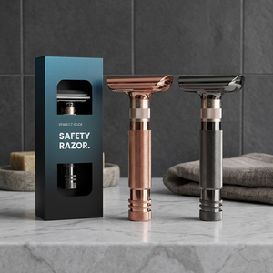 Ensemble de rasoirs de sécurité Shears Beauty en métal, rose gold, noir canon, double lame, manche en acier inoxydable, outil de rasage pour hommes - Product Image 2