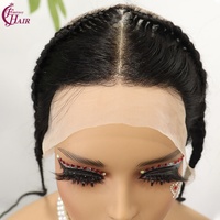 FH postiches tressées frontales pour femmes 13x4 postiche dentelle frontale naturelle du cuir chevelu, cheveux humains brésiliens