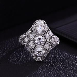 Bagues de mode en or blanc 18K 14K 10K avec diamants Moissanite DEF VVS, conception de bague personnalisée, fête pour homme, vente chaude, ensemble de bagues de mariage - Product Image 2