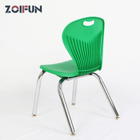 Chaise d'école avec assise en plastique et pieds en aluminium, mobilier de salle de classe, chaises en plastique pour étudiants