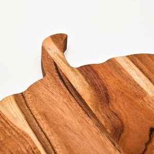 Solid wood vegetable and fruit plate with handle, wooden pizza and sushi plate, pumpkin-shaped dessert and steak plate, <b>kitchen</b> - Product Image 3