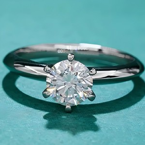 แหวนแต่งงานเพชรแล็บโกรว์ทองคำ 18K แบบคลาสสิกหกเม็ดทรงหรูหรา ขายส่ง - Product Image 1
