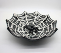 Plat à bonbons en céramique pour Halloween - Assiette à collation mignonne, bol de service pour gâteaux, vaisselle de fête fantaisie