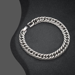 पॉलिश फिनिश फंतासी प्रीमियम पुरुषों के शुद्ध टाइटेनियम गहने 9 मिमी क्यूबन चेन लिंक ब्रेसलेट पुरुषों कलाई हाथ गहने उपहार - Product Image 1