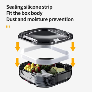 Petite boîte à pilules compartimentée, étui à pilules étanche, organiseur de pilules de voyage, boîte à médicaments portable quotidienne, boîte à vitamines et suppléments - Product Image 4