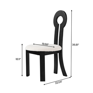 Voxhome Chaises de salle à manger de luxe modernes de haute qualité Mobilier classique et moderne en noyer et peau d'agneau pour la maison - Product Image 6