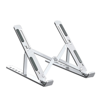 Ergonomische opvouwbare laptopstandaard van aluminium en siliconen met verstelbare hoogte voor computer en tablet