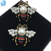 Clip de chaussure amovible en forme de perle d'abeille, bijou de chaussure personnalisé, broche abeille en alliage plaqué or et émail pour tenues DIY
