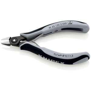 KNIPEX 79 42 125 Z ESD Coupe-fil diagonale de précision pour électronique ESD avec poignées multi-composants bruniées 125 mm - Product Image 2