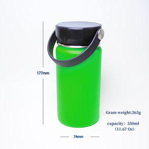 Botella de Agua Aislada de Doble Pared, 12oz, con Logotipo Personalizado, Portátil, para Campamento, Viajes, Deportes, con Asa, a Prueba de Fugas, Libre de BPA - Product Image 2