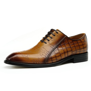 Zapatos Casuales de Cuero Genuino de Alta Calidad con Punta Cuadrada Antideslizante para Uso Profesional, Zapatos Oxford de Vestir para Hombre - Product Image 1