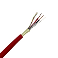Cable de Alarma contra Incendios de PVC Rojo LSZH con Protección FPLR 2C 22AWG, Blindado, de Cobre Desnudo, para Sistemas de Seguridad, UL1424