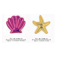 Patch Appliqué 3D Rembourré en Cuir PU Découpé au Laser, Motif Coquillage et Étoile Brillant Scintillant à Coudre, Idéal pour la Décoration de Chapeaux - Vente en Gros