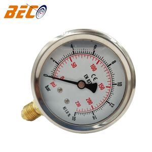 निर्माता 2.5 इंच 230psi और 16बार स्टेनलेस स्टील ग्लाइसिन भरा दबाव गेज मैनोमीटर - Product Image 5
