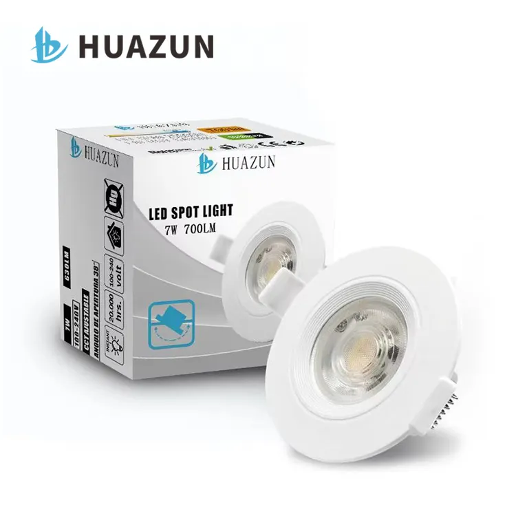 Luminária led de 3w, 5w, 7w, 9w, 10w e 12w, downlight, ajustável, para baixo, para teto