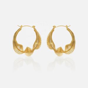 Aretes de Aro de Acero Inoxidable con Baño de Oro de 18K, Estilo Gótico, Tendencia Actual, Alta Retención de Color, Diseño Colgante, Nicho de Moda, Venta al Por Mayor, Disponibles - Product Image 5