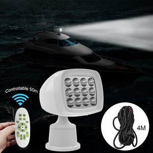 Led Searchlight 360 Degree Rotation <b>Remote</b> <b>Control</b> Boat Light 10-30VDC Waterproof Mounted <b>Lamp</b> With Dimmer Function - Product Image 1