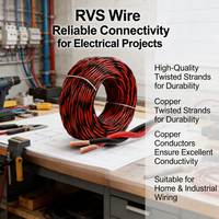 Cable Flexible de Cobre RVS de Par Trenzado 300/500V para Sistema de Alarma contra Incendios, Intercomunicador de Audio y Hogar Inteligente, Cable Eléctrico de Bajo Voltaje