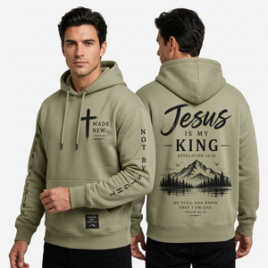 Sudadera con Capucha Casual de Invierno para Hombre, Diseño Cristiano con Versículos Bíblicos, Corte Regular, Transpirable, Ecológica, 100% Algodón, con Bolsillos - Product Image 3