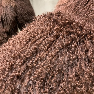 Manteaux de fourrure de mouton bouclés <span class=keywords><strong>mi</strong></span>-longs coloré hiver veste de fourrure à la mode marron <span class=keywords><strong>manteau</strong></span> de fourrure mongole femmes - Product Image 3