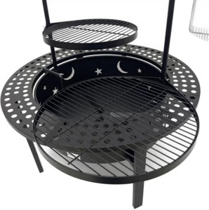 <span class=keywords><strong>Barbecue</strong></span> de jardin à bois avec protection anti-étincelles, foyer rotatif et rôtissoire manuelle - Product Image 2