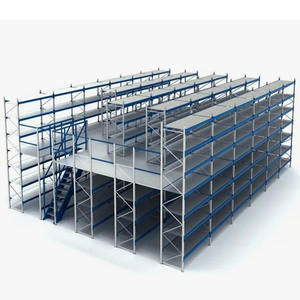 Magazijnmezzanineplatform met geïntegreerde stellingen - Product Image 4