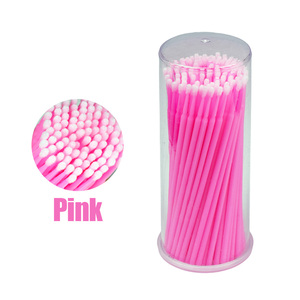 100 uds/botella extensión de pestañas hisopos de limpieza <span class=keywords><strong>Lash</strong></span> Lift pegamento removedor aplicadores Microblade pinceles de maquillaje herramienta - Product Image 6