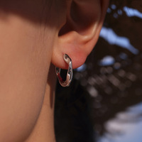 Pendientes de Aro Circulares Trenzados, Estilo Minimalista y Moderno, Chapados en PVD con Oro Real de 18K, Pendientes de Moda