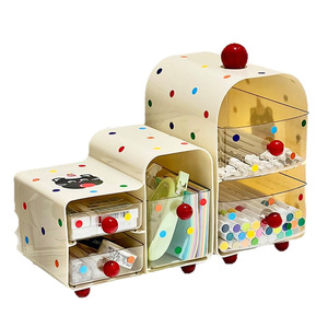 Desktop <b>Storage</b> Box Cosmetic Organizer Plastic Multifunction Makeup Drawer With Wheels For <b>Dressing</b> <b>Table</b> Jewelry Lipstick - Product Image 5