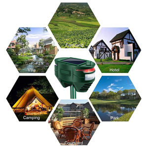 เครื่องไล่นกและหนูแบบชาร์จไฟได้ 360 องศา ผลิตจากวัสดุ ABS แข็งแรง ทนทาน กันน้ำ ดีไซน์เป็นมิตรกับสิ่งแวดล้อม สำหรับใช้ในบ้านและสวน ครอบคลุมพื้นที่ 150-200 ตารางเมตร - Product Image 5