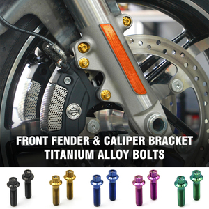 Chiefdom Bremssattelhalterung und Vorderer Kotflügel Titanlegierung Schrauben für H-D Touring Softail XL Sportster Motorrad - Product Image 1