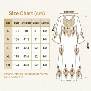 Robe modeste brodée ivoire pour la collection d'occasions en plein air - Product Image 6